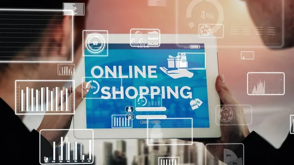 Shopping online e Internet denaro tecnologia concettuale — Foto Stock