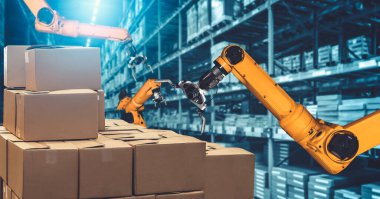 Yenilikçi depo ve fabrika dijital teknolojisi için akıllı robot kol sistemi