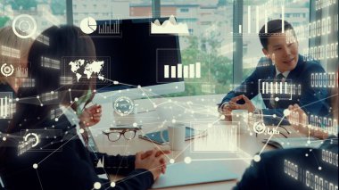 Teknolojiyi analiz eden iş verilerinin yaratıcı görüntüsü