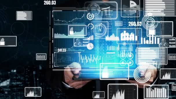 Big Data Technologie für die Unternehmensfinanzierung konzeptionell. — Stockvideo