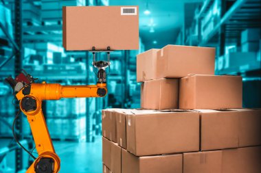 Yenilikçi depo ve fabrika dijital teknolojisi için akıllı robot kol sistemi