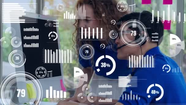 Visualisation créative des données commerciales analysant la technologie — Video