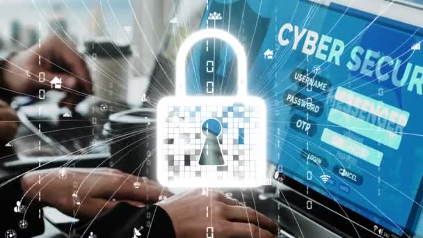 Cyber Ασφάλεια και Ψηφιακή Προστασία Δεδομένων εννοιολογική — Αρχείο Βίντεο