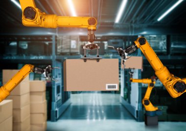 Yenilikçi depo ve fabrika dijital teknolojisi için akıllı robot kol sistemi