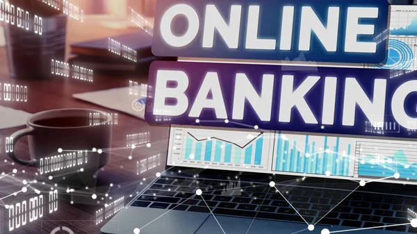 デジタルマネー技術のためのオンライン銀行の概念 — ストック写真