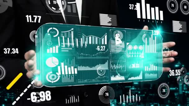 Big Data Technology för Business Finance konceptuell. — Stockvideo