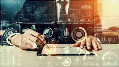 İş zekası teknolojisi ve büyük veri analitik karışık medya