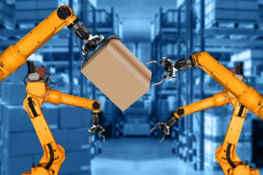 Yenilikçi depo ve fabrika dijital teknolojisi için akıllı robot kol sistemi