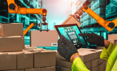 Yenilikçi depo ve fabrika dijital teknolojisi için akıllı robot kol sistemleri