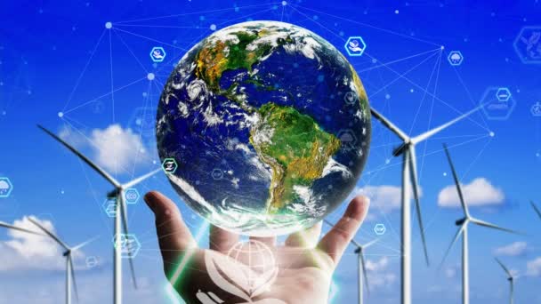 Conservação ambiental conceitual e desenvolvimento sustentável do ESG — Vídeo de Stock