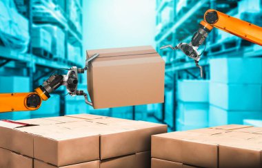 Yenilikçi depo ve fabrika dijital teknolojisi için akıllı robot kol sistemi