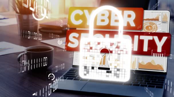 Cyber Ασφάλεια και Ψηφιακή Προστασία Δεδομένων εννοιολογική — Αρχείο Βίντεο