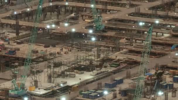 Intervalle de temps du chantier avec des machines de construction lourdes dans la métropole — Video
