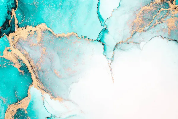 Oceano azul abstrato fundo de mármore tinta líquida arte pintura sobre papel . — Fotografia de Stock