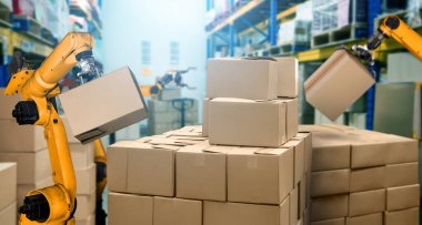 Yenilikçi depo ve fabrika dijital teknolojisi için akıllı robot kol sistemi