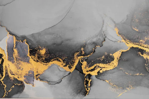 Dunkles Gold abstrakten Hintergrund von Marmor flüssige Tinte Kunst Malerei auf Papier . — Stockfoto