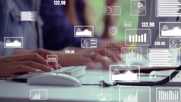 Painel de negócios conceitual para análise de dados financeiros — Vídeo de Stock