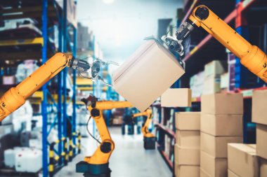 Yenilikçi depo ve fabrika dijital teknolojisi için akıllı robot kol sistemi