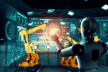 Mekanize endüstri robotu ve robot silahları fabrika üretiminde kullanılacak. .