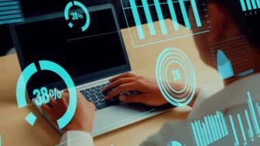 Teknolojiyi analiz eden iş verilerinin yaratıcı görüntüsü