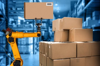 Yenilikçi depo ve fabrika dijital teknolojisi için akıllı robot kol sistemi