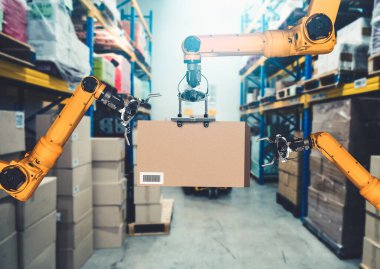 Yenilikçi depo ve fabrika dijital teknolojisi için akıllı robot kol sistemi