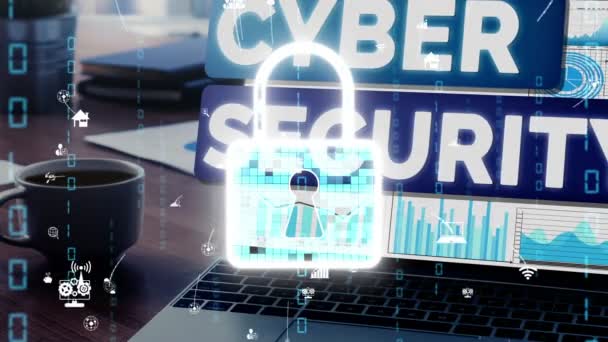 Cyber-Sicherheit und digitaler Datenschutz — Stockvideo