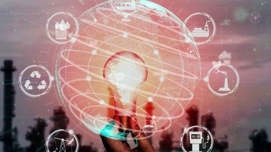 Enerji yeniliği ampul kavramsal grafik arayüzü