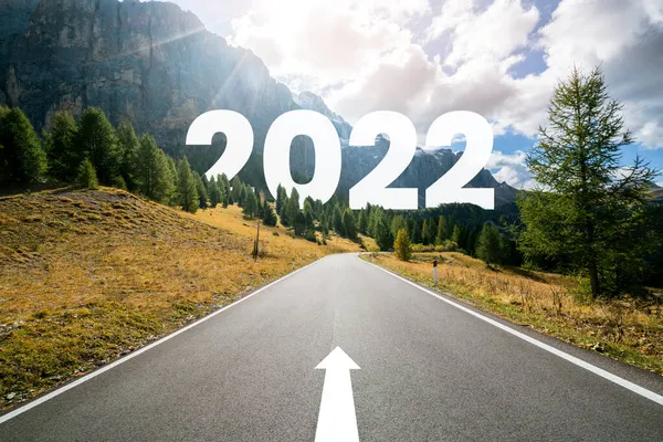 Neujahrsreise 2022 und Zukunftsvisionskonzept Stockfoto