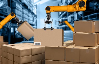 Yenilikçi depo ve fabrika dijital teknolojisi için akıllı robot kol sistemi