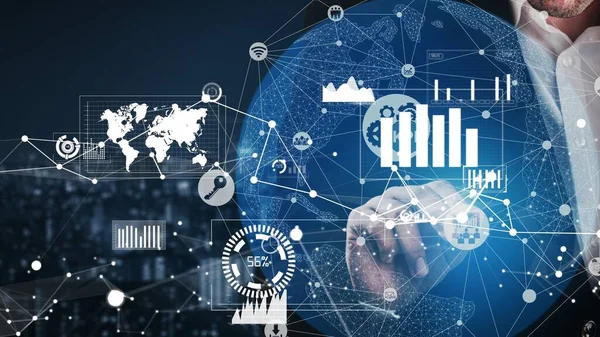 Panel de operaciones conceptuales para el análisis de datos financieros — Foto de Stock