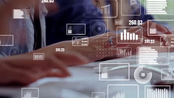 Panel de operaciones conceptuales para el análisis de datos financieros — Vídeo de stock