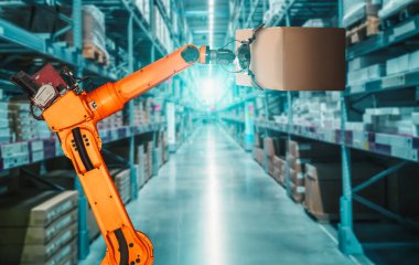 Yenilikçi depo ve fabrika dijital teknolojisi için akıllı robot kol sistemi