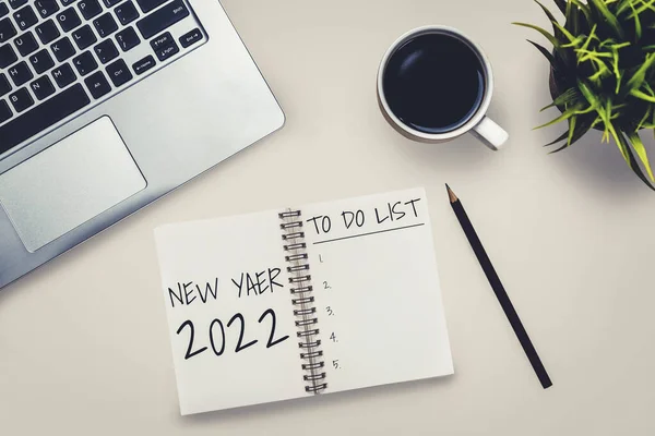 2022 Happy New Year Resolution Goal List and Planans Setting — Stock fotografie