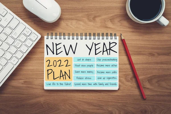 2022 Happy New Year Resolution Goal List and Planans Setting — Stock fotografie