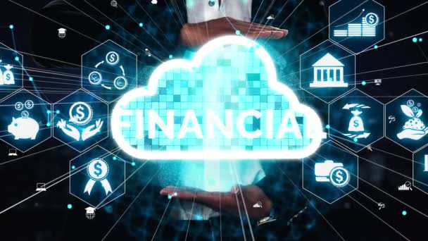 Концептуальные технологии финансов и денежных операций — стоковое видео