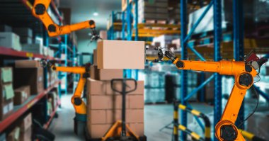 Yenilikçi depo ve fabrika dijital teknolojisi için akıllı robot kol sistemi