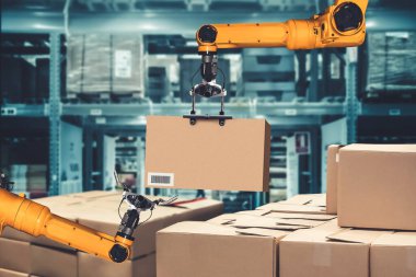 Yenilikçi depo ve fabrika dijital teknolojisi için akıllı robot kol sistemi
