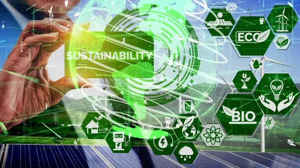 Kavramsal çevre koruma ve sürdürülebilir ESG geliştirme — Stok fotoğraf