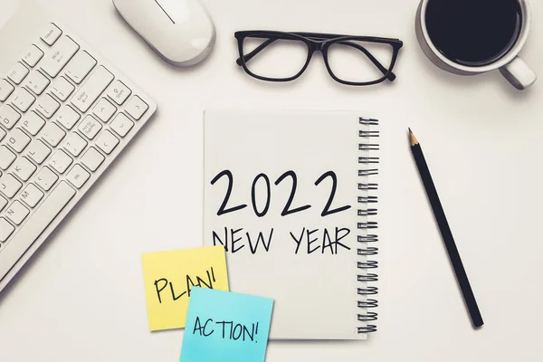 2022 Happy New Year Resolution Goal List and Planans Setting — Stock fotografie