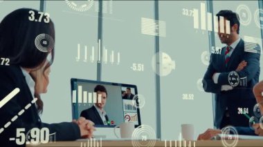 Şirket personeli toplantısındaki iş adamlarının yaratıcı görüntüsü