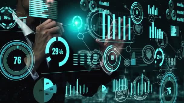 Painel de negócios conceitual para análise de dados financeiros — Vídeo de Stock