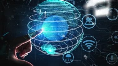 İnternet Ağı kavramsal 5G İletişim Teknolojisi