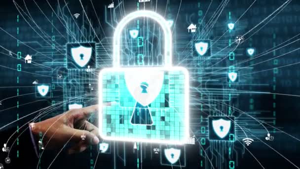 Cyber Security e protezione dei dati digitali concettuale — Video Stock