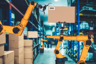 Yenilikçi depo ve fabrika dijital teknolojisi için akıllı robot kol sistemi