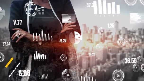 Konzeptionelles Business-Dashboard für die Analyse von Finanzdaten — Stockvideo