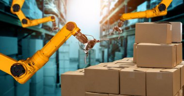 Yenilikçi depo ve fabrika dijital teknolojisi için akıllı robot kol sistemi