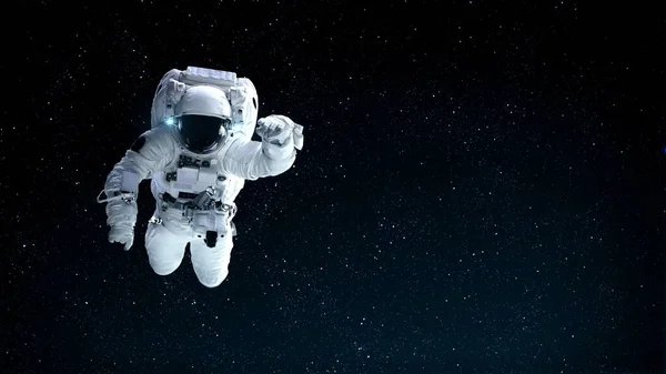 Astronaut kosmonaut dělat vesmírnou procházku, zatímco pracuje pro kosmické mise — Stock fotografie