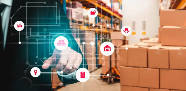 Smart warehouse management system with innovative internet of things technology — Stock Photo, Image