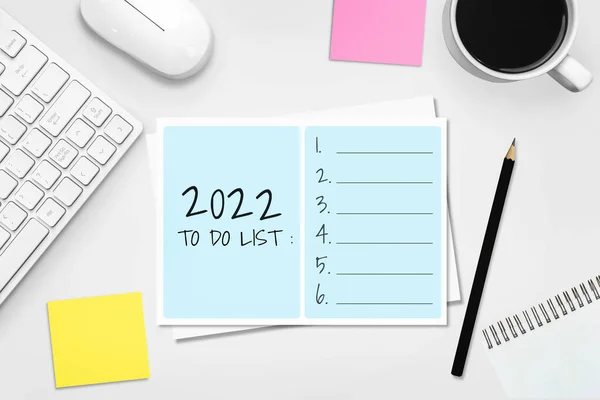 2022年快乐新年目标列表及计划制定 — 图库照片